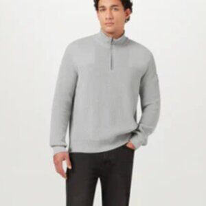 Belstaff Men's Light Gray quarter zip Zip-Up Sweater xl